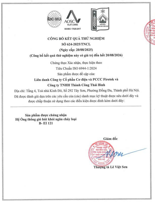 Kiểm định ống gió EI120